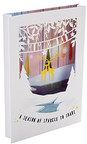 Hallmark Weihnachtskarte für Mama und Papa – traditionelles 3D-Shadowbox-Design