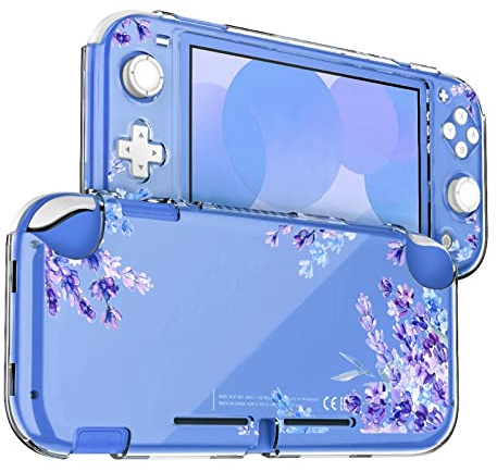 DLseego Coque Compatible avec Nintendo Switch Lite, Housse Transparente pour PC Dur Switch Lite,Couverture Protectrice avec Gaufrage,Design Anti-Abrasion et Anti-Rayures,Lavande