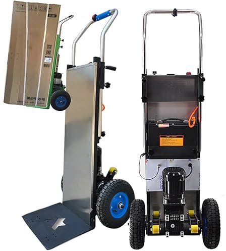 JUNIPI Elektrische Sackkarre, Sackkarre Treppensteiger Elektrisch, Teleskopsgriff, Abnehmbarer Akku (48 V/36 Ah), Wartungsfreier/BüRstenloser 1200-W-Motor – Treppen Rauf Und Runter