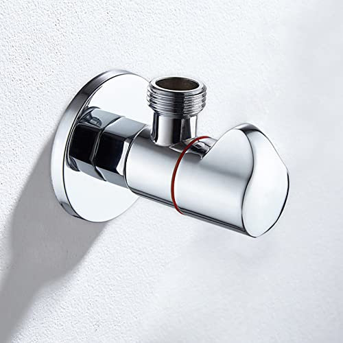Ventil für Badezimmerarmatur, WC-Wasserventil Schwarz, 1/2 Zoll Messing-Absperrventil für Dusche, Wasserhahnventile für Küchenspüle, für Toilette, Schwarz A (Color : Chrome A) beautiful scenery