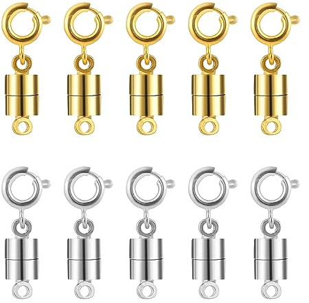Magnetic Necklace Clasps 10 Pack – Gold & Silver Jewelry Closures