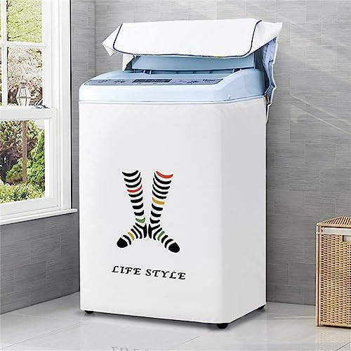 Odot Funda Lavadora de Carga Superior Funda, Planta de Geometría Lavadora Exterior Impermeable con Cremallera para Lavadora y Secadora de Carga Superior (Estampado de Cebra,XS(2-4.2kg))