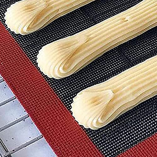 Silicone Baking Mat, Non Stick Reusable Perforated Eclair Mat, Oven Sheet Liner for Bread, Pizza (Black)