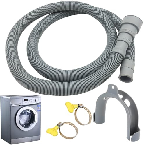Flexible D'évacuation Universel - Tuyau De Vidange Pour Machine À Laver, Rallonge De Tuyau Pour Lave Vaisselle Avec Connecteur Et Colliers De Serrage, Tuyau D'évacuation D'eau