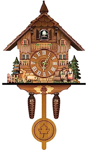 TAPMING Horloge à coucou moderne Forêt-Noire - Décoration pour salon, chambre à coucher, cuisine, restaurant, café, hôtel