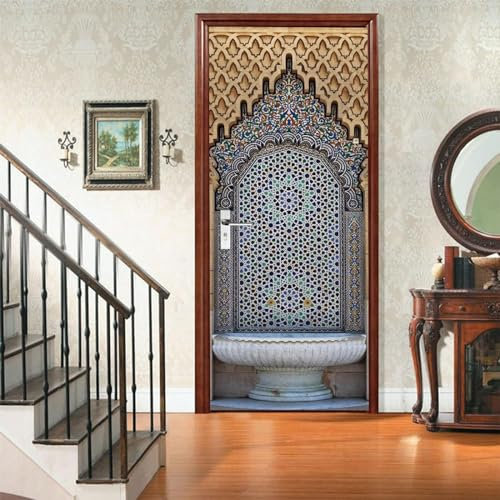 3D Türaufkleber Europäische Blumen 95 X 210 Cm Selbstklebend Innentüren Türfolie Art Decals Pvc Fototapete Wasserdichte Türtapete Poster Wohnzimmer - Foto Der Kinderzimmertüren - Türwandau -4P2J9E3Q8N