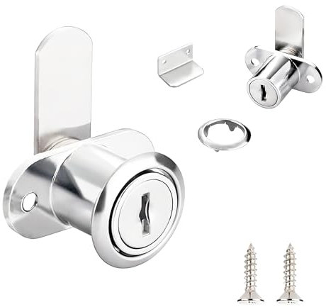 Qrity 1 Pezzi Serrature per Armadietti, Sicurezza Mailbox Lock, con Chiave, Serrature per Mobili a Singola Anta, Serrature a Cilindro in Lega di Zinco