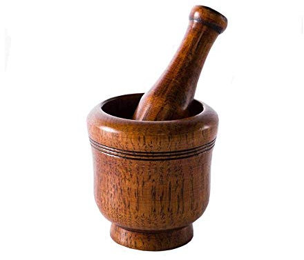 CHFYIJYHM Ensemble de mortier et de Pilon en Bois, broyeur d'herbes et d'épices Fait à la Main, for broyer l'ail, Les Pommes de Terre, Les épices, ustensiles de broyage d'herbes