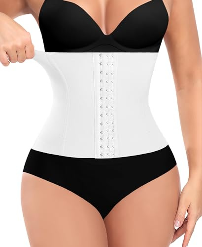 Werkiss Waist Trainer Damen Korsett Bauchweg Mieder Corset Shapewear Corsage mit 3 Reihen Haken Korsage mit 7 Stahlknochen Taillentrainer