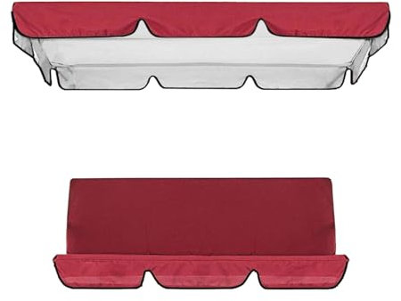 WUUISDNX Hollywoodschaukel Überdachung aus Oxford Stoff, leicht zu reinigen und zu pflegen, lichtecht, Oxford Stoff, Gartenschaukel Überdachung, Ersatz Rasen, Rot, 164 * 114 * 15/150 * 50 * 10