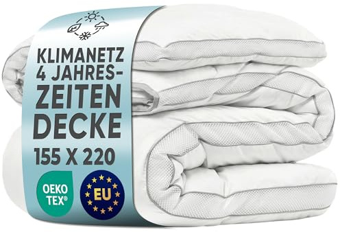 LILENO HOME Premium 4-Jahreszeiten Bettdecke 155x220 cm [1er Set] mit CoolComfort Klimanetz - Bettdecke 155x220 cm bestehend aus 2 Bettdecken - als Sommer u. Winter Decke - Kochfest bis 95°C