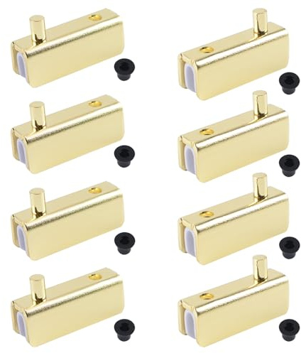 UFURMATE Bisagra para puerta de vidrio, kit de reemplazo de bisagras pivotantes para puerta de vidrio sin marco de 8 piezas, bisagra pivotante ajustable para gabinete, clip de repuesto, apto para
