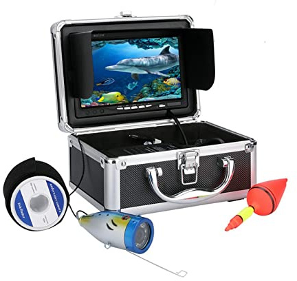 AUBEST Underwater Camera, 20M/30M/50M 1000tvl Underwater Fishing Video Camera Kit 12 PCS LED Lights With 7 Inch Color Monitor(SYF001M-30M)