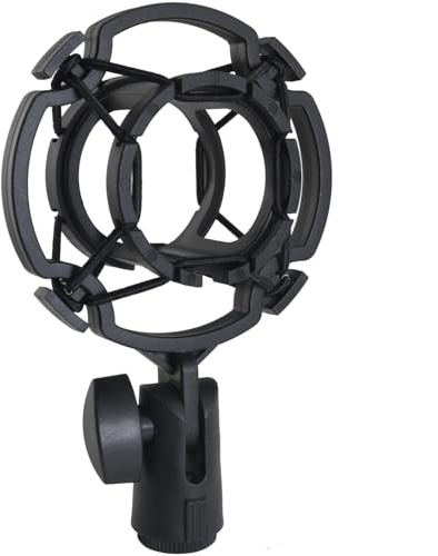 LUORNG Universal Microphone Shock Mount Microphone Lazy Stand Folding Cantilever Disc Microphone Stand Adaptable Diameter 1.69 to 1.89in Studio Condenser Microphone Stand For Tripod Desktop