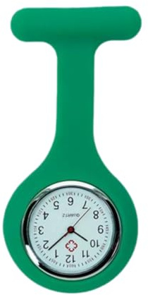 Boolavard Clip on Nurse Watches for Women Men, Silicone Lapel Pin Pocket Fob Stethoscope Watches with Second Hand for Nurses Doctor Student Graduation Valentines Birthday Christmas Gifts (Dark Green)