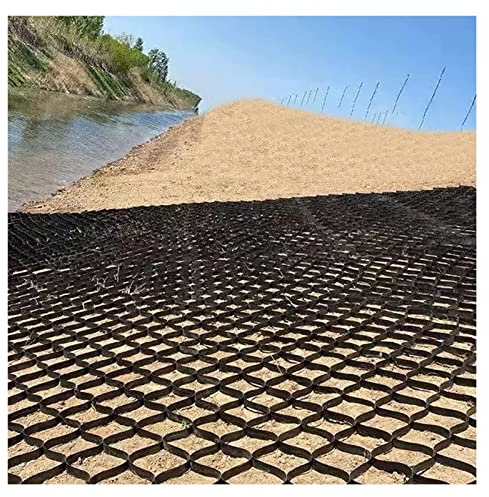Großes Geo-Gitter aus Kunststoff für Boden, Kies, Böschung, Damm, Netz-Stabilisierungsgitter, 5 x 8 m, langlebige und langlebige Lösung für Boden- und Kiesunterstützung.