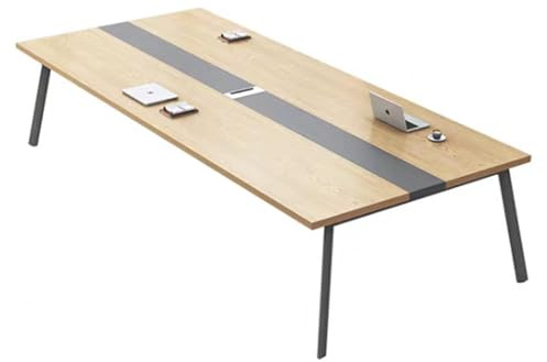 YHWKGZ Konferenztisch, 94,49 X 47,24 Zoll Besprechungs-Seminartisch, for 8-10 Personen, Rechteckiger Besprechungs-Seminartisch, Schulungstisch for Führungskräfte mit Metallrahmen, for Das Büro