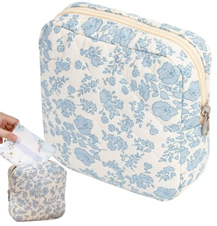 Tampon Storage Pouch Menstrual Pad Holder | Discreet Zipper Bag with Stylish Fabric Design for Teen Girls and Women Ideal for Storing Sanitary Napkins, Nursing Pads, Liners, Small Feminine Product, A