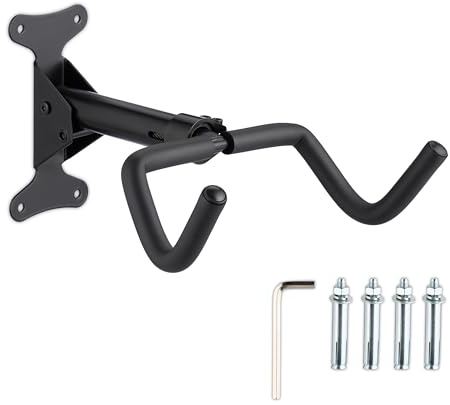 Relaxdays Soporte Bicicletas Pared, Gancho Colgar Bicis Plegable, 50 kg, Hogar y Garaje, 18x27,5x33 cm, Giratorio, Negro