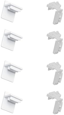 GARDINIA Set Plissee-Klebeträger und -Falzklemmträger Concept, Kompatibel mit Concept Plissees und Wabenplissees, Kunststoff, Weiß