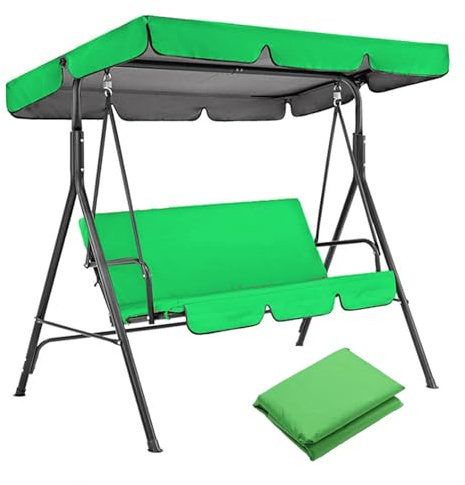 MXCZFC Swing Seat Canopy Replacement, Garden Swing Canopy Replacement, Waterproof Windproof Anti-Uv Heavy Duty Rip Proof Garden Hammock Top Cover, Green,142x120x18cm
