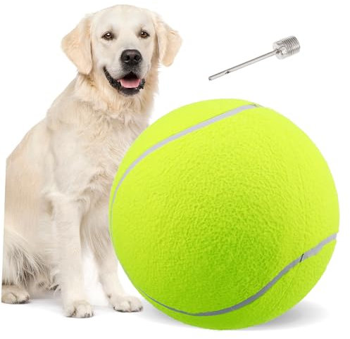 HOMOBABE Aufblasbarer Riesentennisball 24cm Outdoor Spielzeug Für Große Hunde Geeignet Für Training Und Strandspaß