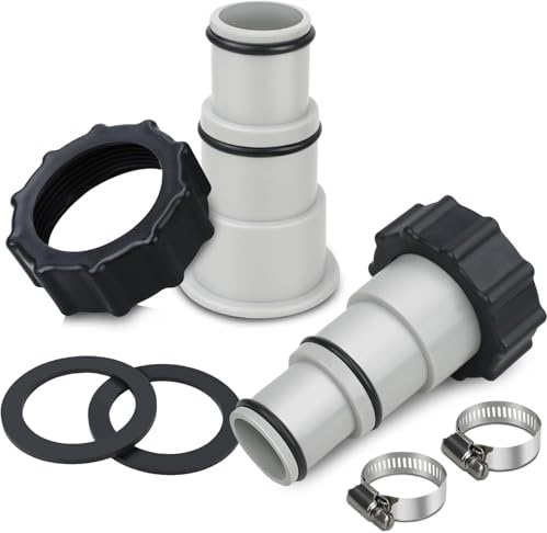 Poolschlauch Adapter, 2 Stück Pool Schlauchadapter mit Gewinde, Adapter Poolschlauch, Schlauchadapter Pool 38mm und 32mm für 32 und 38 mm Pool Schlauch Anschluss