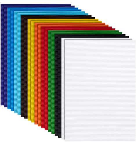 BENECREAT 20 pz 10 Fogli di Carta Ondulata Colorata, Inserti In Cartone Ondulato Piatto Da 30x21cm per Imballaggio, Diy Artigianato, Costruzione di Modelli
