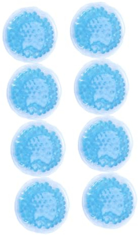 LOLIPPYY 8 Stück Rundes Gel Kühl und Wärmepack 8cm Wiederverwendbares Schmerzlinderndes Gelkissen Schnelle Heiß Kalt Therapie für Sportverletzungen Knie Fuß und Gelenke