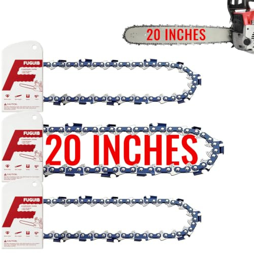 FuGuiB 20 Inch Chain Saw Chains 3-Pack, 50cm 1.5mm .325 LP 76 Drive Links | Compatible with Parker PCS 6200, PCS 5800, Chains for Chainsaws