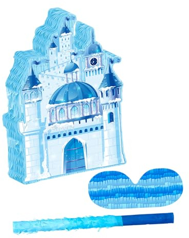 SUPVOX Pinata Castello di Natale Bastone e Anello per Appendere Contenitore per Dolci e Giochi Decorazione Invernale Principessa per Feste