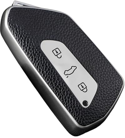 Jetoday Autoschlüssel Hülle kompatibel mit VW Golf 8 / ID.3 / ID.4 – TPU Schlüsselhülle mit strukturierter Oberfläche, Stoßfest & Kratzschutz, kompatibel mit Seat & Skoda (Schwarz)