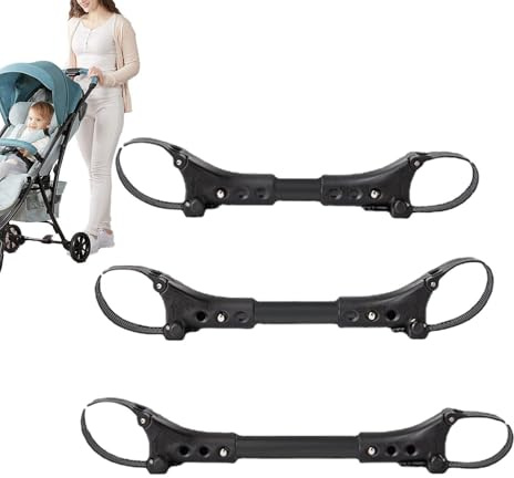 Conector Para Cochecito Doble - Gancho Ajustable Para Doble | Juntas Universales Para Cochecitos De Bebé (trillizos Y Cuatrillizos), Fijación De Seguridad Duradera Para Cochecitos En Paralel