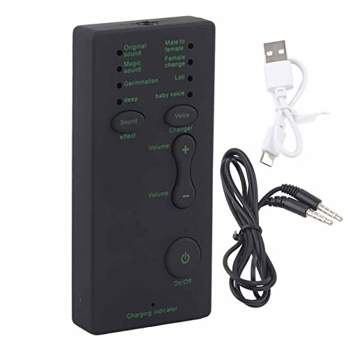 BONKZEBU Mini Dispositif de Changeur de Voix Portable pour Téléphone Portable, Ordinateur, 7 Changements de Voix, pour Plate-Forme de Jeu avec Câble, Chargement USB - Équipement Essentiel pour