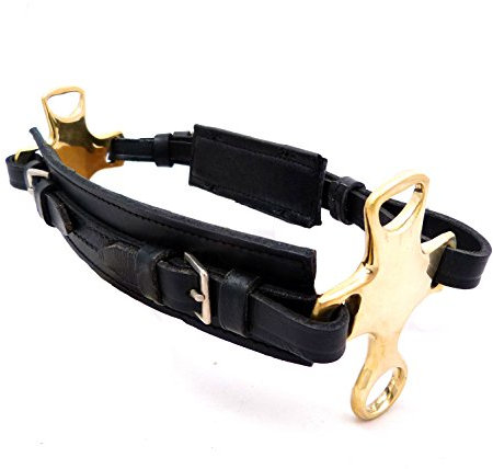 Unbekannt Hackamore mit kurzem Hebel - Reithalfter aus Leder mit Messingbeschlag - Unisize