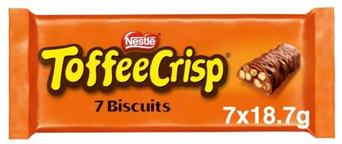 Toffee Crisp Chocolate Biscuit Bars Multipack - Caramel Cereal Milk Chocolate Bar - (7 x 18.7g)