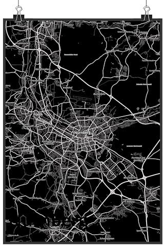 Mr. & Mrs. Panda Bild Nürnberg DIN A5 - Geschenk, Stadt, wandkunst, Dorf Karte Landkarte Map Stadtplan, Wandbild, Plakat, Kunstdruck, drucke