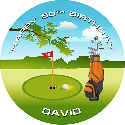 Golf Cake topper Personalised Edible Icing Round (5)