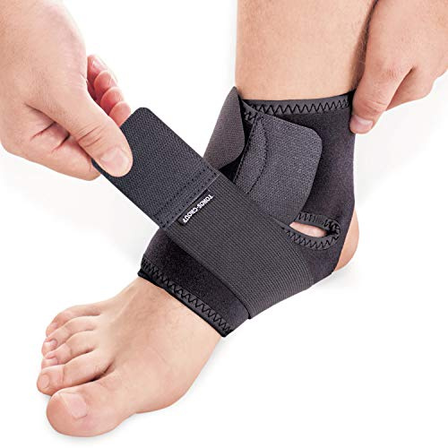 TOROS-GROUP - Knöchelbandage - Bandage Fußgelenk - D_ToGr-414-2 - L Schwarz | Neopren, für Damen und Herren, zur Kompression und Stabilisierung des Sprunggelenks bei Sport und Alltag