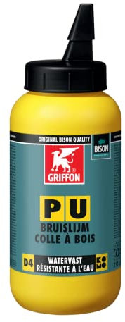 Griffon Professional 6313556 Konstruktie Bruislijm D4 - Bruin (Transparant) - Flacon - 750gr