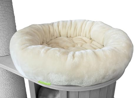 Kratzbaumland Klettbettchen passend für Natural Paradise und Woody Kratzbaum Ersatzteil (50 cm)(Creme - Edelplüsch)