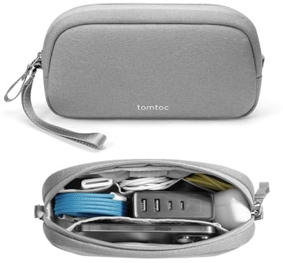 tomtoc Kabel Organizer Tasche, Elektronik EDC Zubehör Kabeltasche Kabelorganizer, Reiseutensilien Koffer Organizer Tech Pouch Geschenk Cable Bag für Handy Netzteil, Ladekabel, Ladestecker, Powerbank