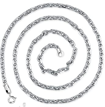 Beydodo Silber Kette Herren 925, 3MM Erbskette mit Collierverschluss Halskette 55CM ohne Anhänger Silber Partnerkette für Männer Jugend