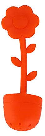 1PCS Loose Leaf Tea Infuser Creative Cute Flower Shaped Tea Infuser for Grain Tea Cups, Mugs, and Pots(Red)
