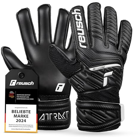 Reusch Attrakt Solid Junior Torwarthandschuhe|Für Kinder 5–16 Jahre|Stabiler Grip mit Solid Latex|Bequemer Sitz und Rundumbandage|Atmungsaktiv und robust|Für Training und Spiel