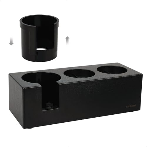 watchget Coffee Tamper Holder Station Plastic Espresso Tamper Mat Stand Coffee Tamping Station for 51mm/54mm/58mm Portafilter, Tamper, Distributor Coffee Filter Tamper Holder, Black