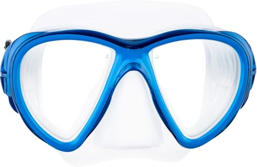 Cressi Fiji Mask - Maschera Immersioni e Snorkeling, Trasparente/Blu, Taglia Unica, Unisex Adulto