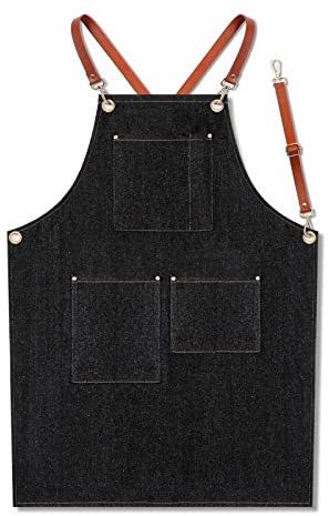 BATTTX Arbeitsschürze Herren,Robuste Werkzeugschürze For Männer, Arbeitsschürze Mit Werkzeugtaschen For Küche, Garten, Keramik, Werkstatt, Garage Und Mehr