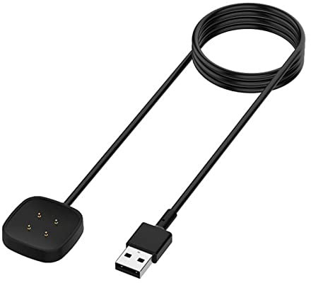 USB Ladekabel Kompatibel mit Fitbit Versa 3/Versa 4/Sense/Sense 2,100cm USB Lade Kabel, Smartwatch Watch Magnetisch Ladegerät Dock Compatible with Fitbit Sense/Versa 3