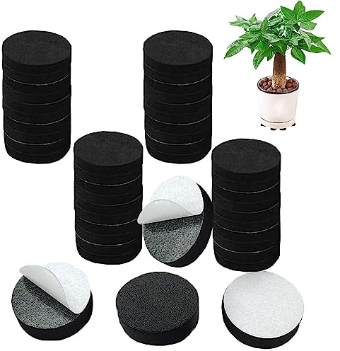 BNFGD 40Pcs Plant Pot Feet,Pot Feet for Outdoor Plant Pots,Non-Slip with Strong Self Adhesive Pads Round Black Flower Pot Feet Risers for Indoor and Outdoor Plant Pots and Furniture.